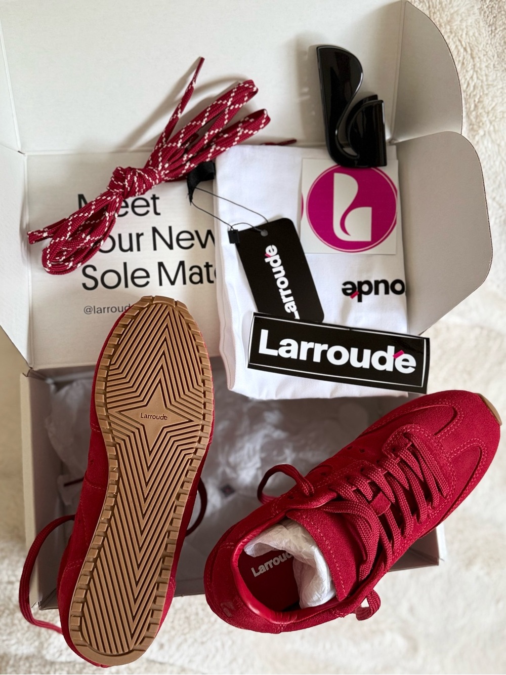Larroude Women's Red Stella Sneakers